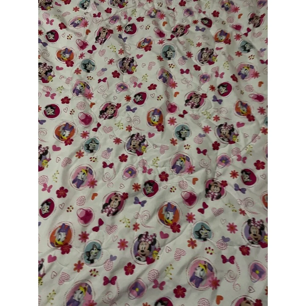 Disney Minnie Mouse Kids Toddler Bed Comforter Pink Reversible